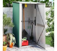 vidaXL 3.9 x 5.9ft Green Galvanised Steel Pent Garden Shed - Size: 4 x 6ft - Wilko