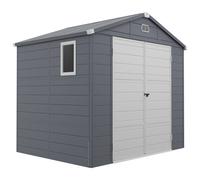 Garden Shed 240x190x228cm Grey Aluminium Frame Plastic Walls Lockable with Vents