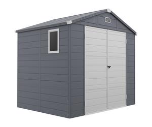Garden Shed 240x190x228cm Grey Aluminium Frame Plastic Walls Lockable with Vents