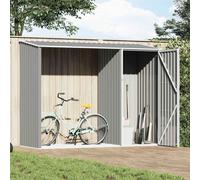 Garden Shed 2in1 Grey Galvanised Steel 245x98x159cm Firewood & Large Tool Store