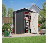 Garden Shed 5X2.6FT Metal Apex Roof Free Foundation Storage House Anthracite