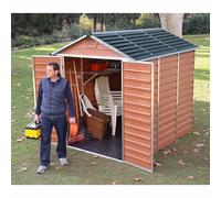 Palram Skylight Plastic 6 x 8ft Garden Shed - Amber