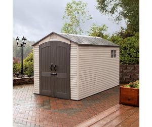 Garden Shed 7 x 12ft Lifetime Outdoor Storage Includes Floor- HDPE Plastic Unit