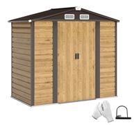 Outsunny 7 X 4Ft Upgraded Metal Shed With Lock, Easy To Assemble, Natural Natural