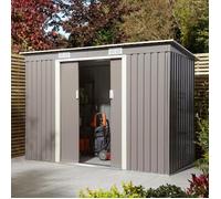 Rowlinson Trentvale 8X4 Metal Pent Shed Light Grey