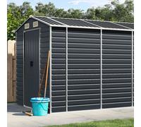 Garden Shed Anthracite 191x980x198cm Galvanised Steel Door 80x170cm 4VentsCorner
