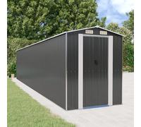 Garden Shed Anthracite 192 x 938 x 223 cm Galvanised Steel Sliding Gate Vent Key