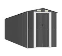 Garden Shed Anthracite 192x689x223 cm Galvanised Steel Sliding Gate Vent Large L