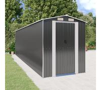 Garden Shed Anthracite 192x689x223 cm Galvanised Steel Sliding Gate Vent Large L