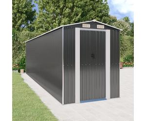 Garden Shed Anthracite 192x689x223 cm Galvanised Steel Sliding Gate Vent Large L