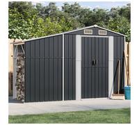 Garden Shed Anthracite 277x93x179cm Galvanised Steel Firewood Stand Lockable