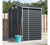 Garden Shed Anthracite Galvanised Steel 191x130x198 cm Outdoor Storage Lockable