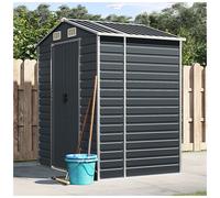 Garden Shed Anthracite Galvanised Steel 191x130x198cm Corner Protector Lockable
