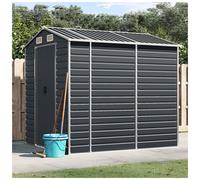 Garden shed anthracite galvanised steel 191x215x198 cm with 80x170 cm gate vents