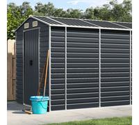 Garden Shed Anthracite Galvanised Steel 191x810x198cm Corner Protector Assembly