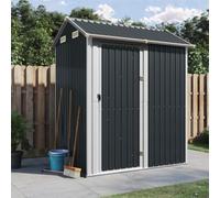 Garden Shed Anthracite Galvanised Steel 192 x 152.5 x 237 cm with Generous Storage Space, Weatherproof Design, Lockable Door and Ventilation for Outdoor Tools and Bicycle Garage