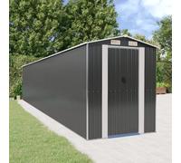 Garden shed Anthracite Galvanised Steel 192x1021x223 cm Large Storage w/ Gate.
