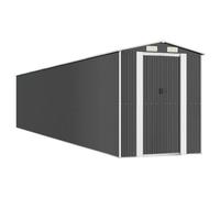 Garden shed Anthracite Galvanised Steel 192x1021x223 cm Large Storage w/ Gate.