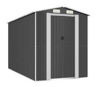 Garden shed Anthracite Galvanised Steel 192x357x223cm Sliding Gate Vent Lockable