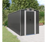 Garden Shed Anthracite Galvanised Steel 192x523x223cm Large Sliding Gate & Lock