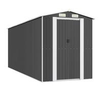 Garden Shed Anthracite Galvanised Steel 192x523x223cm Large Sliding Gate & Lock