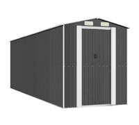 Garden Shed Anthracite Galvanised Steel 192x606x223 cm Large Sliding Gate Store