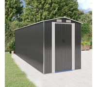 Garden Shed Anthracite Galvanised Steel 192x606x223 cm Large Sliding Gate Store