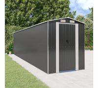 Garden Shed Anthracite Galvanised Steel 192x772x223 cm Large Storage SlidingDoor