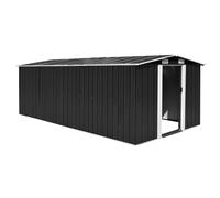 Garden Shed Anthracite Galvanised Steel 257x489x181 cm Double Sliding Doors XL.