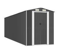 Garden Shed Anthracite 192x689x223 cm Galvanised Steel Sliding Gate Vent Large L