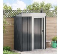 Garden Shed Anthracite Metal 137x81x180cm Weatherproof Outdoor Storage Lockable+