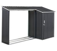 Beliani Garden Shed Aosta Metal 270cm 105cm Black, Grey