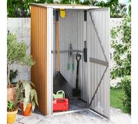 vidaXL Garden Shed Brown 118.5x97x209.5 cm Galvanised Steel, Brown