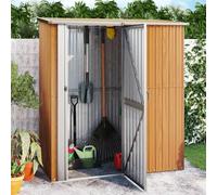 vidaXL Garden Shed 180.5x97x209.5cm Galvanised Steel, Brown
