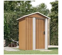 (brown) vidaXL Garden Shed Outdoor Storage House Patio Tool Organiser Galvanised Steel