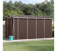 vidaXL Garden Shed Brown 191x385x198 cm Galvanised Steel, Brown