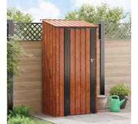 Garden Shed Brown Metal 103x74x200cm Weatherproof Storage Lockable Easy Assembly