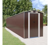 Garden Shed Dark Brown 192x1021x223 cm Galvanised Steel Berkfield Home Brown One Size