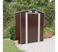 Garden shed Dark Brown 192x108x223cm Galvanised Steel Outdoor Tool Storage Large