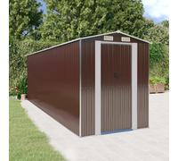 Garden shed Dark brown 192x606x223cm Galvanised steel Large storage sliding gate
