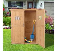 Garden Shed Double Door Solid Pine Wood Windows Lockable