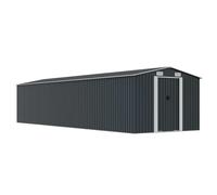 Garden Shed Galv. Steel Anthracite 257x779x181cm Sliding 4 Vents Rustproof Lock