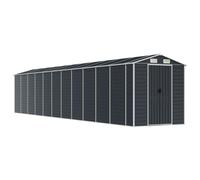 Garden Shed Galvanised Steel Anthracite 191 x 980 x 198 cm with Large Storage Space Weatherproof and Lockable for Tool Storage in the Outdoor Garden