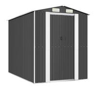 Garden shed galvanised steel Anthracite 192x274x223 cm sliding gate vent storage