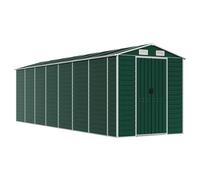 Garden Shed Galvanised Steel Green 191 x 640 x 198 cm with Generous Storage Space, Ventilation, Lockable, Weatherproof for Tool Storage in the Outdoor Garden