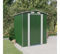 Garden Shed Galvanised Steel Green Ventilated 192x191x223cm Double Sliding Doors