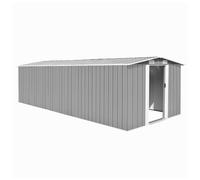Garden Shed Galvanised Steel Grey 257x580x181 cm Large Outdoor Storage Lockable