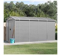 Garden Shed Galvanised Steel Light Grey 191x385x198cm Large Tool Store CornerXL