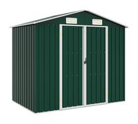 vidaXL Garden Shed Brown 205x129x183 cm Galvanised Steel
