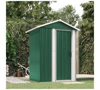 Garden Shed Green 126x97.5x177 cm Galvanised Steel Sliding Gate Lockable Storage
